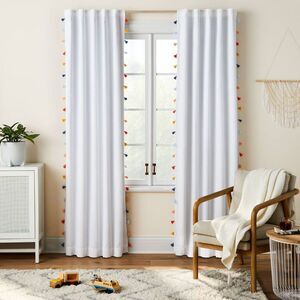 Pillowfort - 95" Blackout Tassel Kids' Curtain Panel White - Pi White